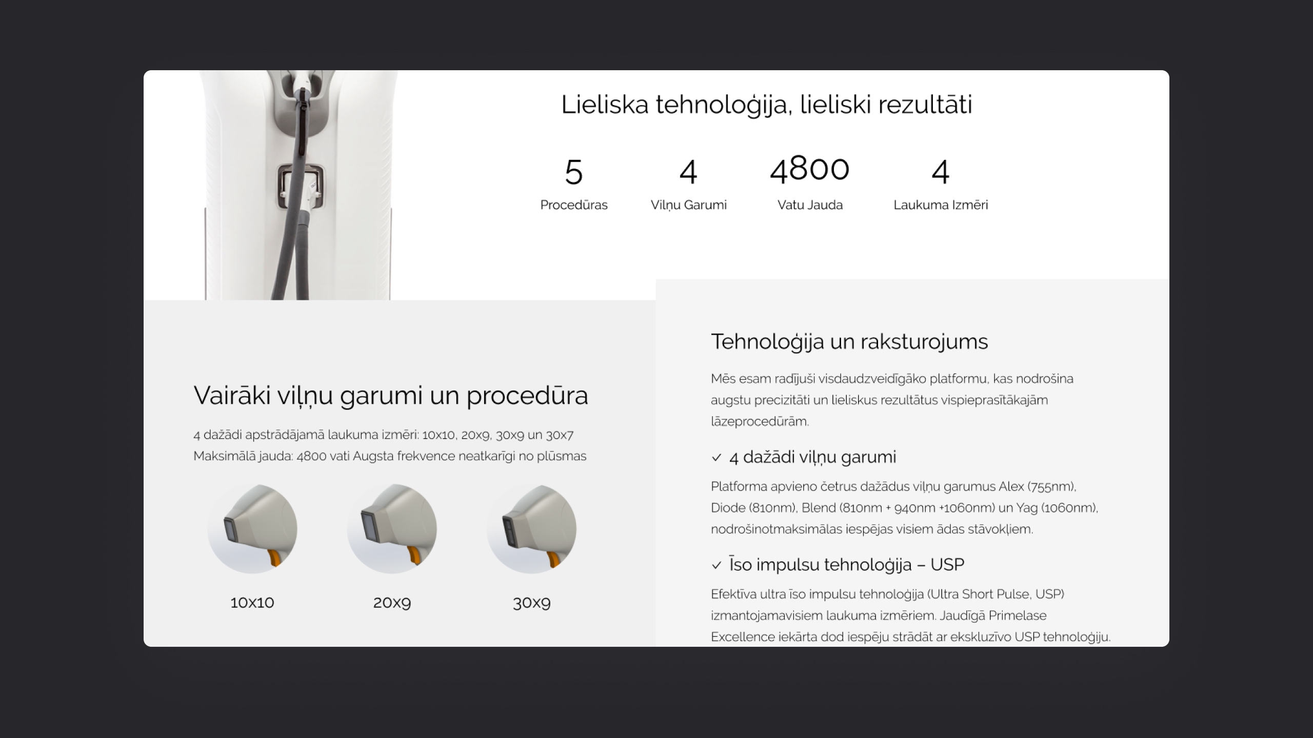 Web design for Primelase laser hair removal services